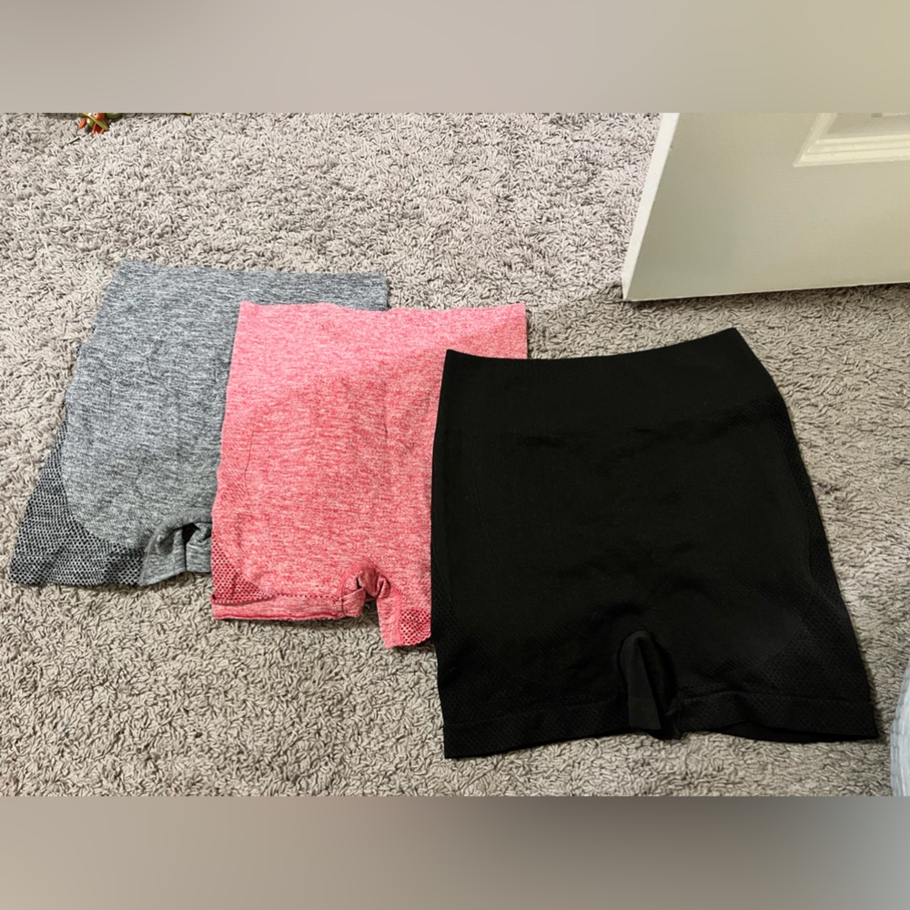 Black, grey and pink workout shorts size medium